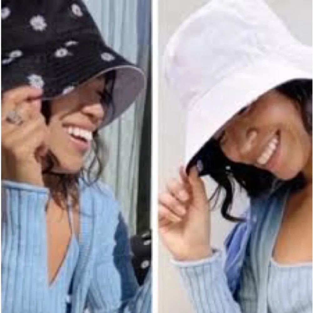 New Alice + Olivia X Fabfitfun reversible Bucket hat black/white daisy - Picture 5 of 15